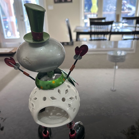 Snowman candle holder - Picture 2 of 8